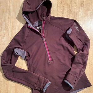 Half zip hooded technical fleece hoodie light warm Running